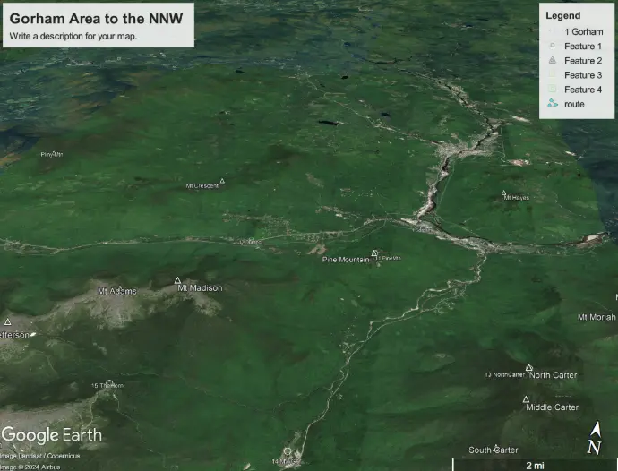 Aerial view of the Gorham area looking north-northwest